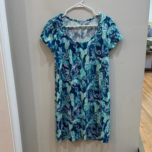 Lilly Pulitzer Blue and Green Patterned Dress - Picture 1 of 2